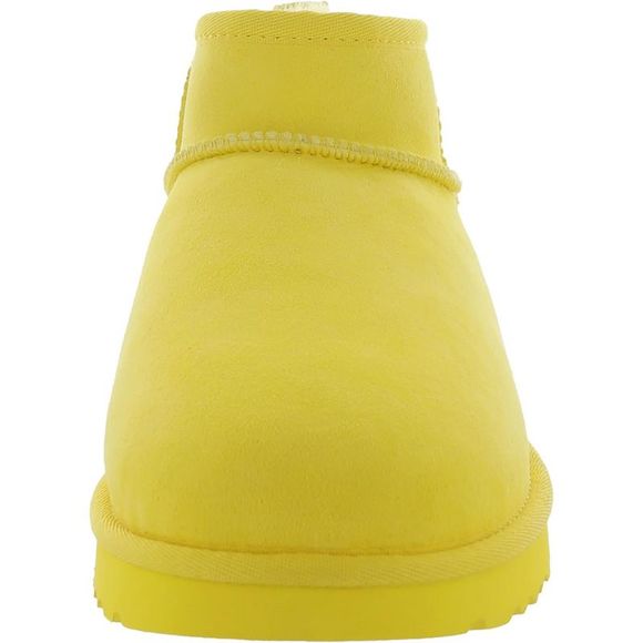 Ugg Classic Ultra Mini Women's Suede Wool Lined Ankle Boots Used - Picture 3 of 5